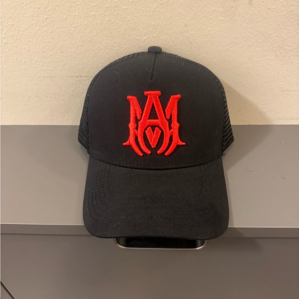 Amiri Black Cap with Red Logo